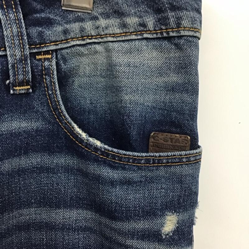 ジースターロゥ G-STAR RAW パンツ デニム、ジーンズ デニムパンツ カジュアルパンツ ダメージ加工 31インチ 無地 インディゴ / インディゴ /  メンズ USED 古着 中古 10106604