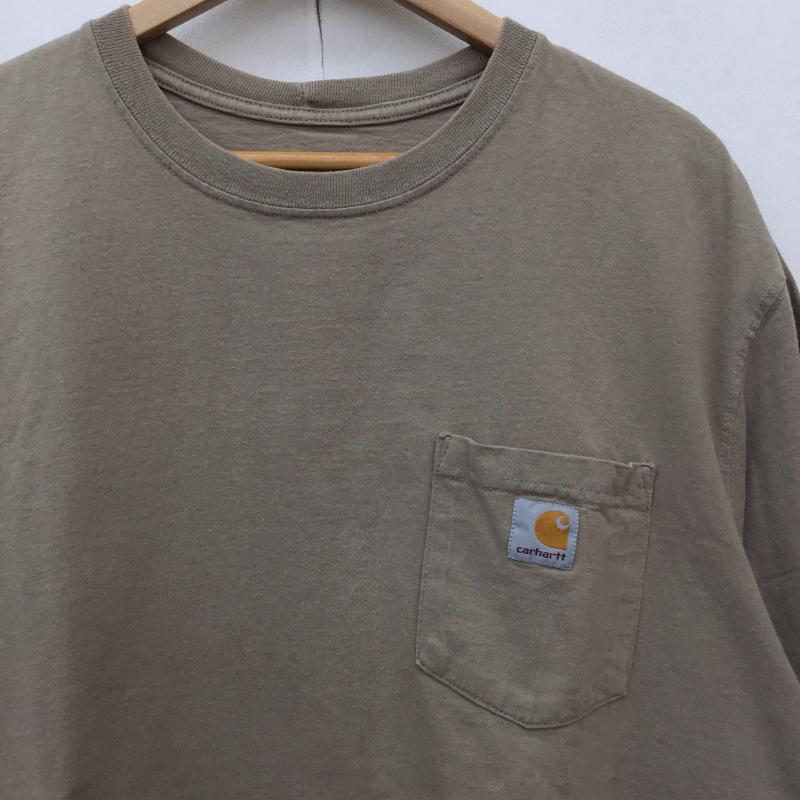 カーハート Carhartt Tシャツ 半袖 XL ロゴ、文字 ベージュ / ベージュ /  メンズ USED 古着 中古 10145806