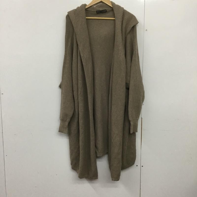 イヴォン YVON カーディガン 長袖 長袖カーディガン 前開き ノーカラーカーディガン 無地 ベージュ / ベージュ /  レディース USED 古着 中古 10143598