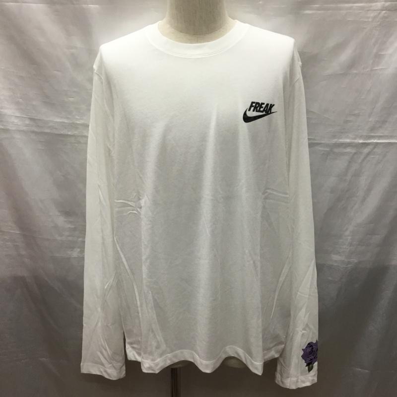 ナイキ NIKE Tシャツ 長袖 DN2943-100 GADFフリークプレミアム LSTシャツ タグ付き バックプリント XXL ロゴ、文字 白 / ホワイト /  メンズ USED 古着 中古 10121258