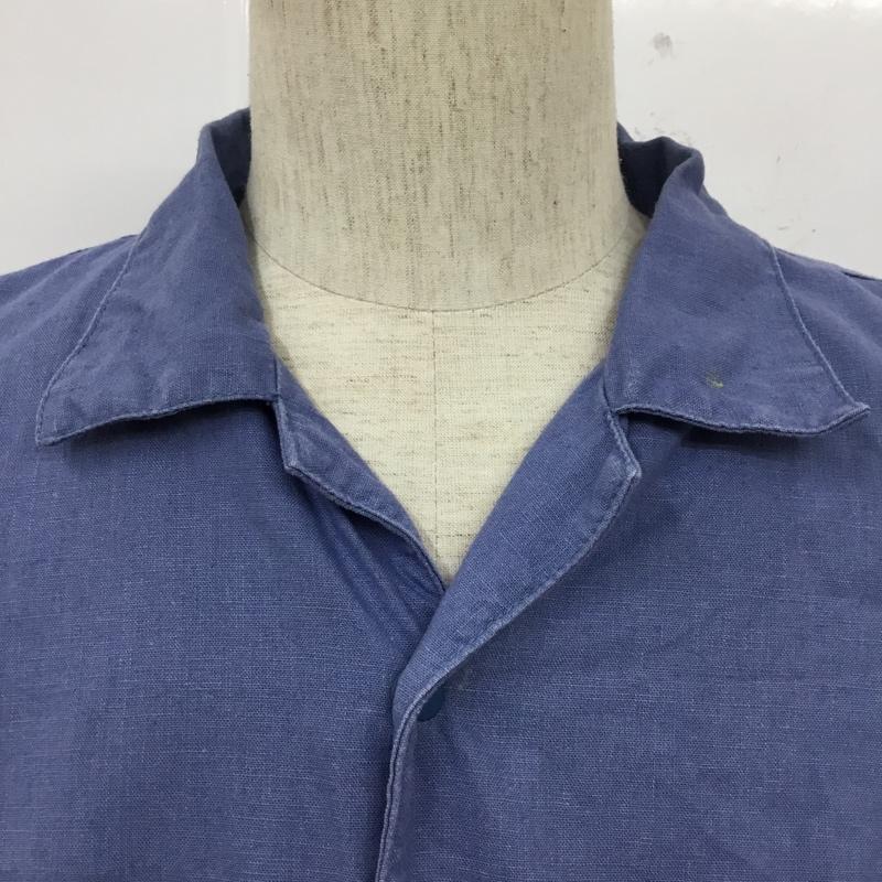 マナスタッシュ MANASTASH シャツ、ブラウス 半袖 7115012 RIVERSHIRT 半袖シャツ ショートスリーブシャツ L ロゴ、文字 青 / ブルー /  メンズ USED 古着 中古 10109987