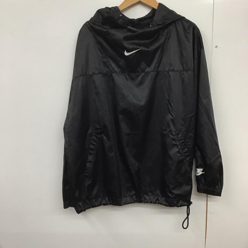 ナイキ NIKE ジャケット、上着 ジャンパー、ブルゾン プルオーバージャケットパーカー アウター ナイロンジャケット L ロゴ、文字 黒 / ブラック /  メンズ USED 古着 中古 10142873