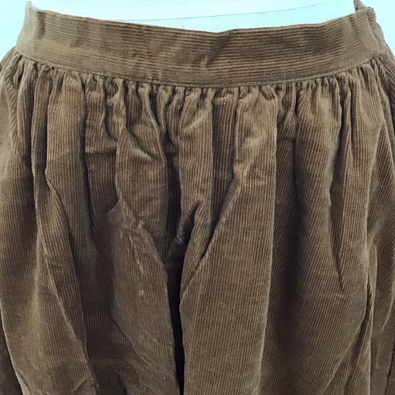 エヘカソポ ehka sopo スカート ひざ丈スカート 1502231 コーデュロイ M 無地 茶 / ブラウン /  レディース USED 古着 中古 10118222