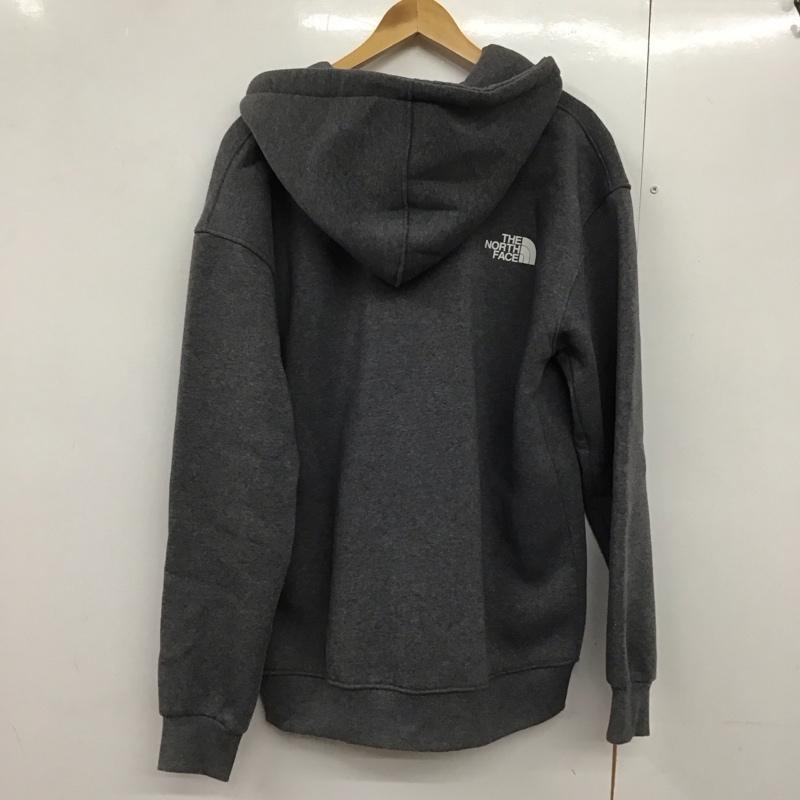 ザノースフェイス THE NORTH FACE パーカー 長袖 裏起毛 フルジップ XL ロゴ、文字 灰 / グレー /  レディース USED 古着 中古 10142307