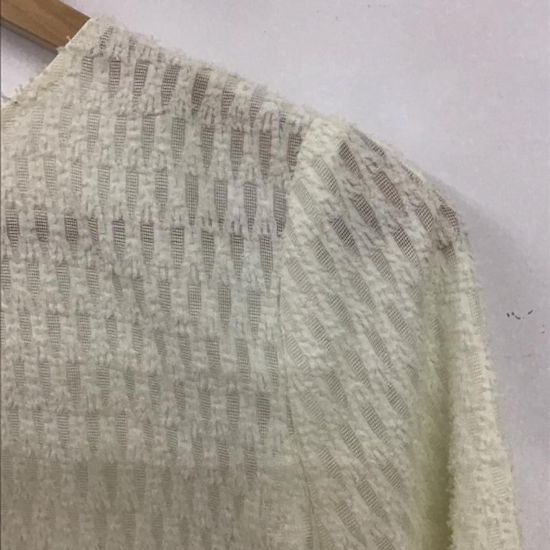 グリーンレーベルリラクシング green label relaxing シャツ、ブラウス 長袖 3511-162-1410 フリンジ ジャカード フレア ブラウス 無地 白 / ホワイト /  レディース USED 古着 中古 10136477