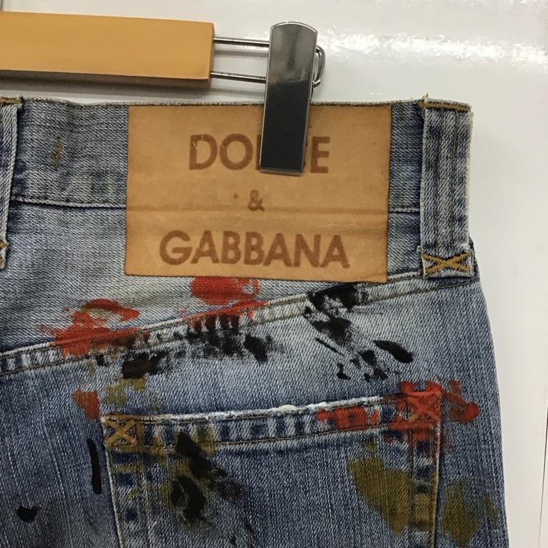 ドルチェアンドガッバーナ DOLCE&GABBANA パンツ デニム、ジーンズ デニムパンツ ワイドパンツ カジュアルパンツ 46インチ プリント インディゴ / インディゴ /  メンズ USED 古着 中古 10141255