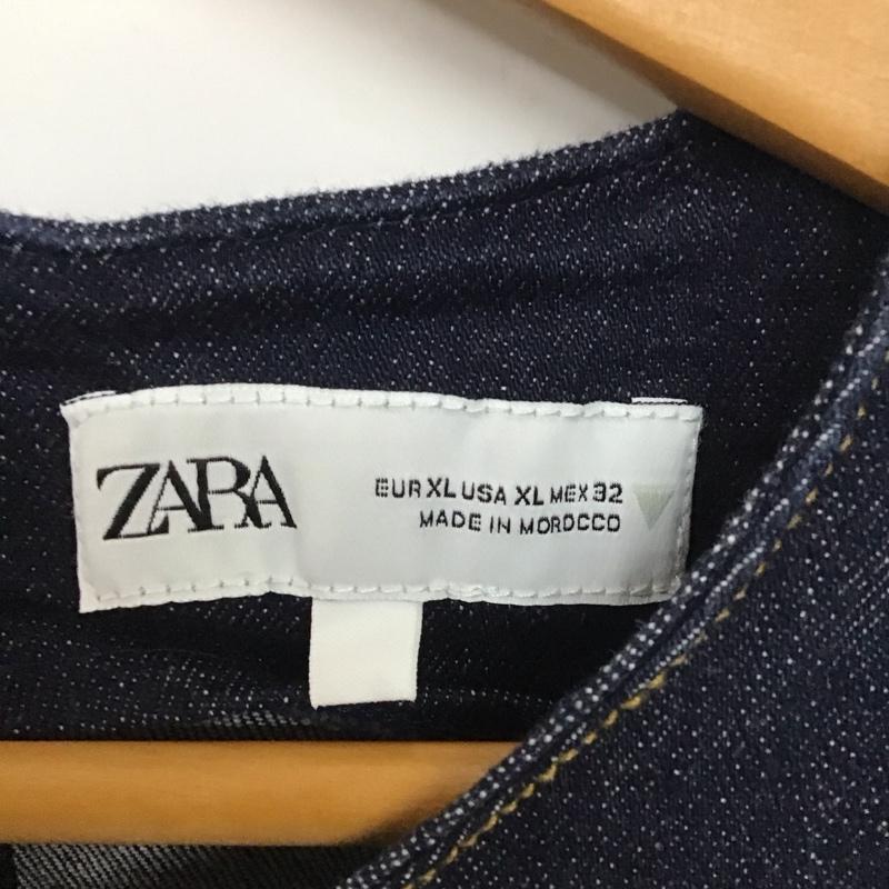 ザラ ZARA ワンピース ひざ丈スカート XL 無地 インディゴ / インディゴ /  レディース USED 古着 中古 10136614