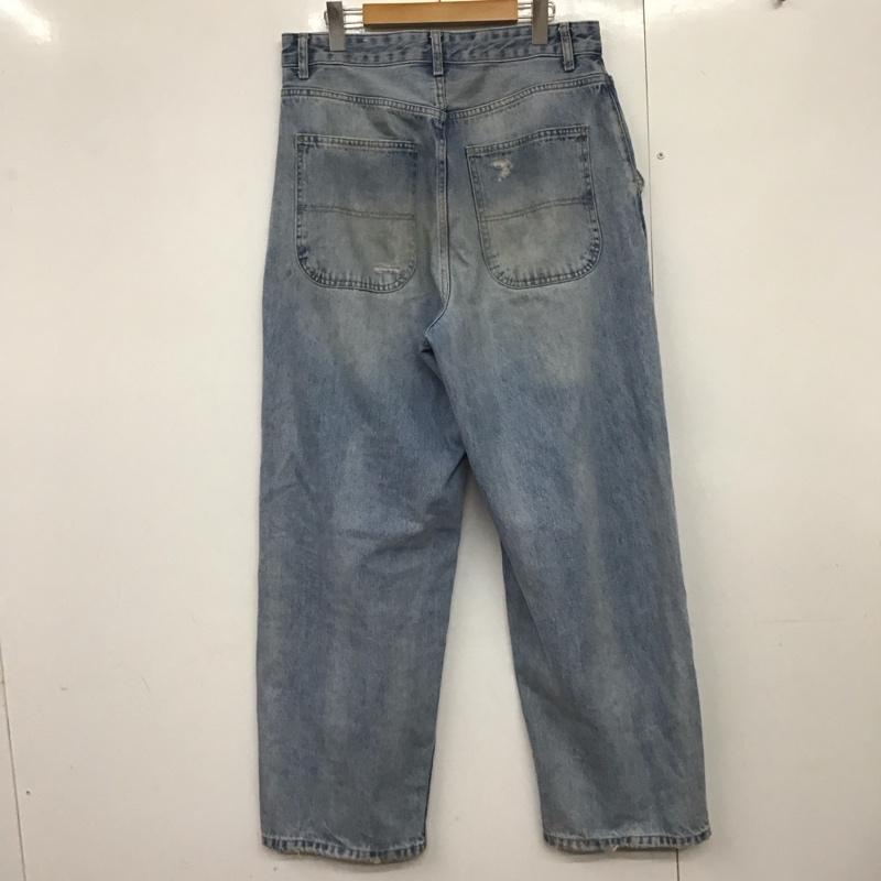 ザラ ZARA パンツ デニム、ジーンズ デニムパンツ ワイドパンツ カジュアルパンツ 40 ダメージ加工 インディゴ / インディゴ /  メンズ USED 古着 中古 10144502