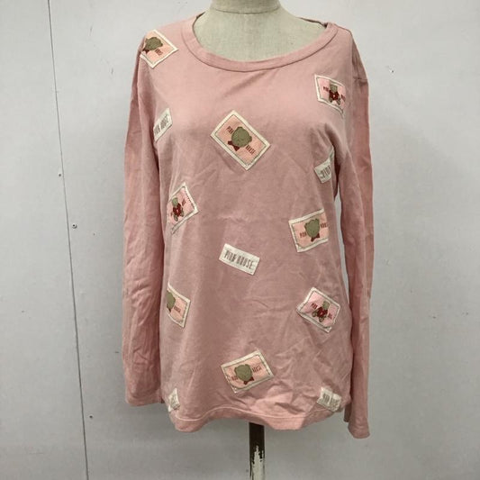 ピンクハウス PINK HOUSE カットソー 長袖 長袖カットソー クルーネックカットソー ロングスリーブカットソー プリントTシャツ L ロゴ、文字 桃 / ピンク /  レディース USED 古着 中古 10117319