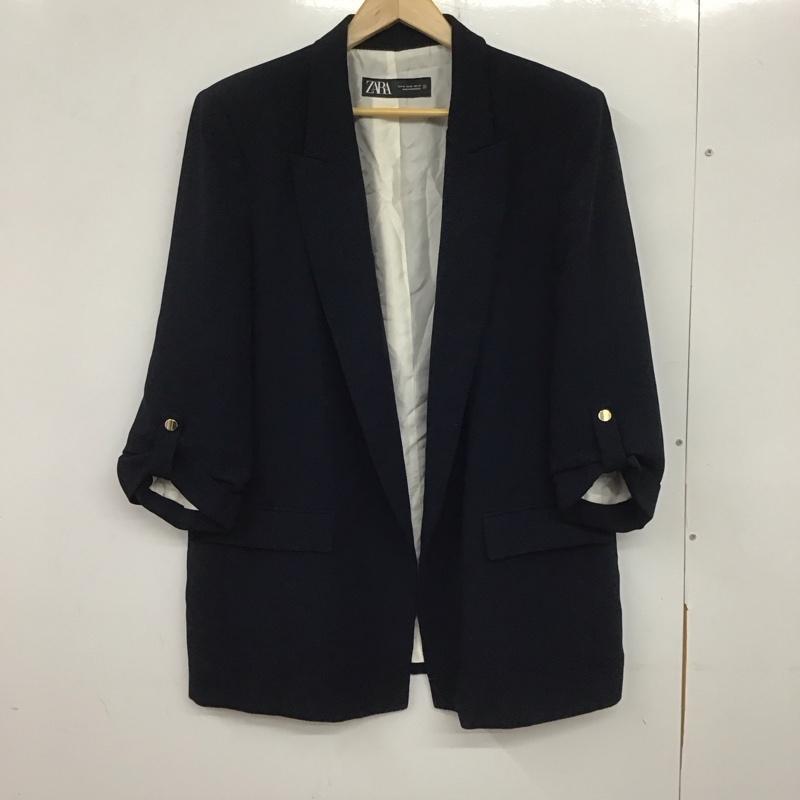 ザラ ZARA ジャケット、上着 ジャケット、ブレザー XL 無地 紺 / ネイビー /  レディース USED 古着 中古 10140015