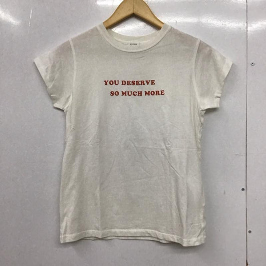 ローリーズファーム LOWRYS FARM Tシャツ 半袖 FREE ロゴ、文字 X プリント 白 / ホワイト /  レディース USED 古着 中古 10150173