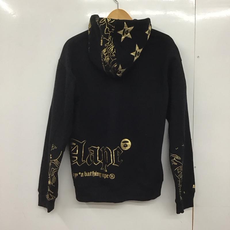 エーエイプバイアベイシングエイプ AAPE BY A BATHING APE パーカー 長袖 ジップアップパーカー 長袖パーカー カジュアルジャケット M ロゴ、文字 黒 / ブラック /  メンズ USED 古着 中古 10145730