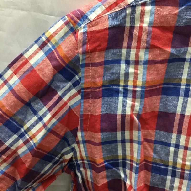 ニューヨーカー NEWYORKER シャツ、ブラウス 半袖 16-77-2736 ボタンダウン コットン リネン 綿麻 M チェック マルチカラー / マルチカラー /  メンズ USED 古着 中古 10117801