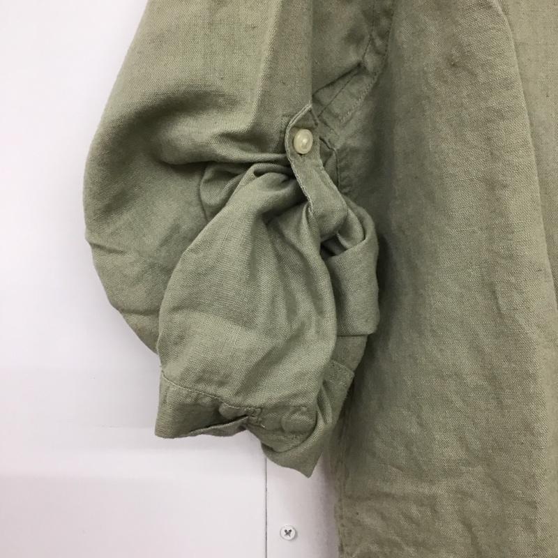 ザラ ZARA シャツ、ブラウス 長袖 長袖シャツ 無地シャツ ノーカラーシャツ M 無地 カーキ / カーキ /  メンズ USED 古着 中古 10131004