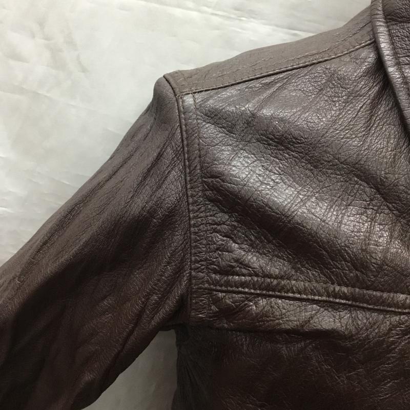 古着 USED ジャケット、上着 ジャンパー、ブルゾン ジップアップジャケット ジャンパー ジャケット カジュアルジャケット レザージャケット 無地 茶 / ブラウン /  メンズ USED 古着 中古 10122277