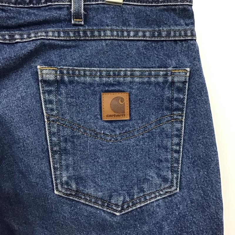 カーハート Carhartt パンツ デニム、ジーンズ デニムパンツ ワイドパンツ カジュアルパンツ 36インチ ロゴ、文字 インディゴ / インディゴ /  メンズ USED 古着 中古 10145856