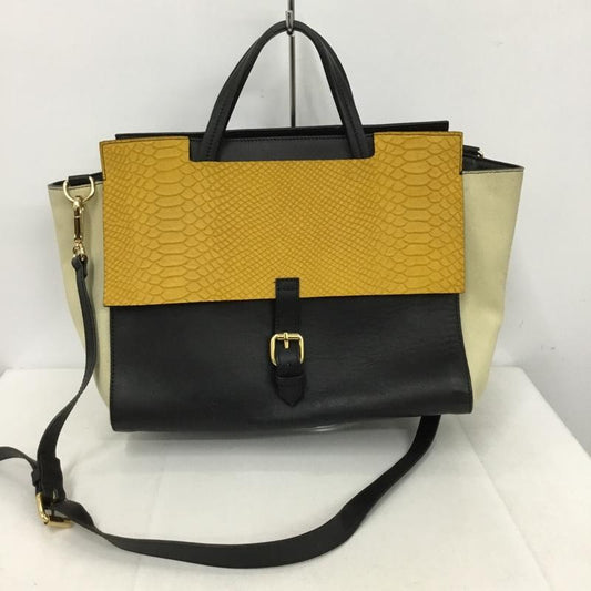 デュー duu  トートバッグ トートバッグ バイカラー 無地 黒 / ブラック / X ベージュ / ベージュ / X 黄 / イエロー /  レディース USED 古着 中古 10147730