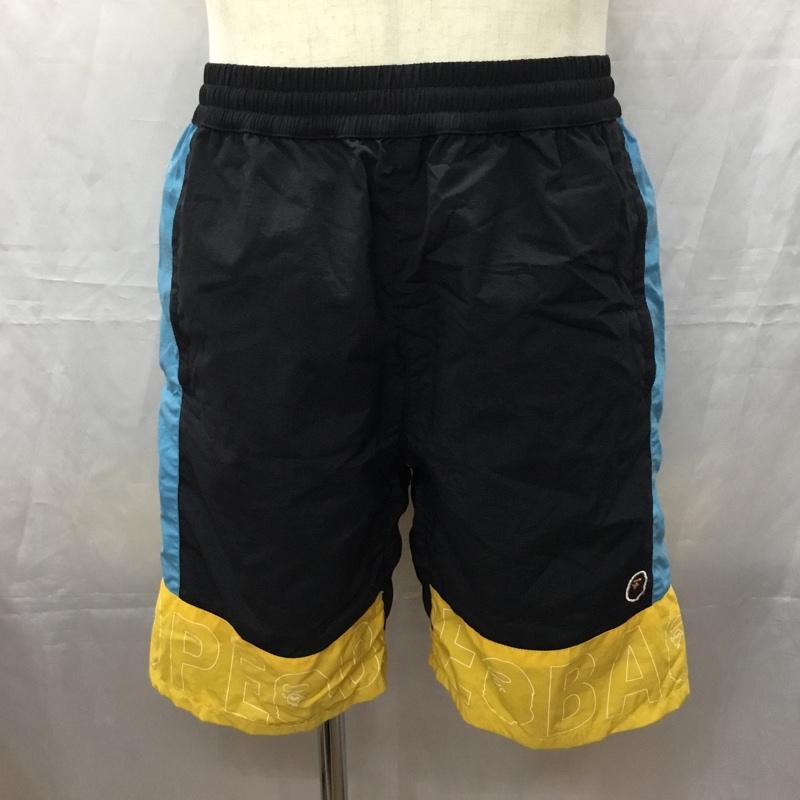 アベイシングエイプ A BATHING APE パンツ ショートパンツ ショートパンツ ハーフパンツ ナイロンパンツ M ロゴ、文字 黒 / ブラック / X 黄 / イエロー / X 水色 / ライトブルー /  メンズ USED 古着 中古 10111296