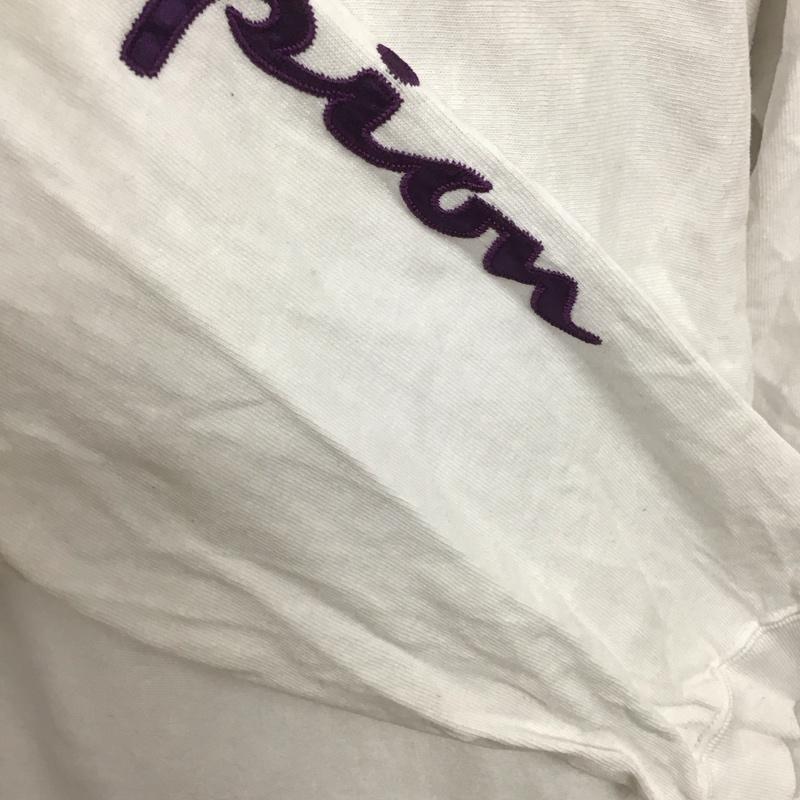 チャンピオン Champion カットソー 長袖 c3-r404 リバースウィーブ袖アップリケ長袖Tシャツ プリントTシャツ XL ロゴ、文字 白 / ホワイト /  メンズ USED 古着 中古 10127350