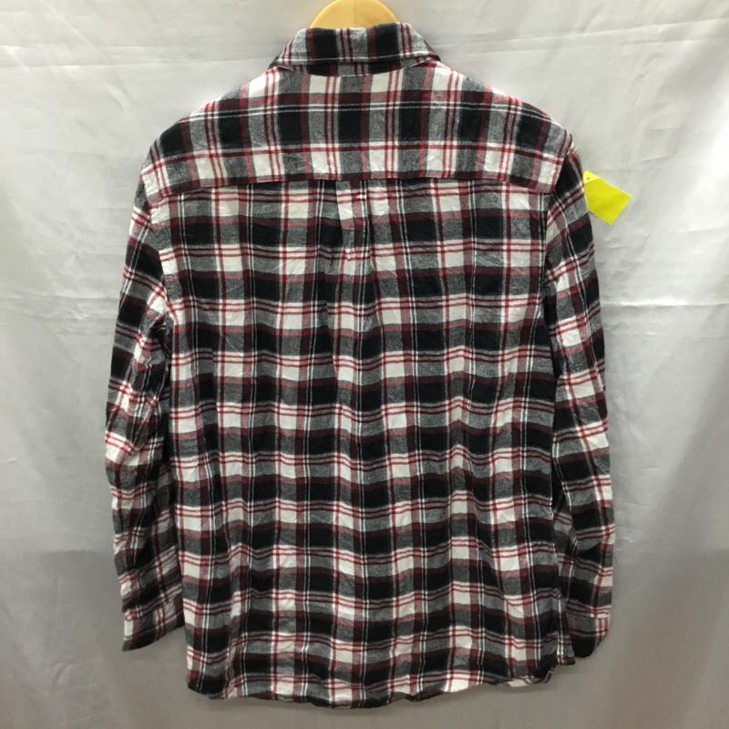 チャップス CHAPS シャツ、ブラウス 長袖 ボタンダウン M チェック 白 / ホワイト / X 黒 / ブラック / X 赤 / レッド /  メンズ USED 古着 中古 10118846
