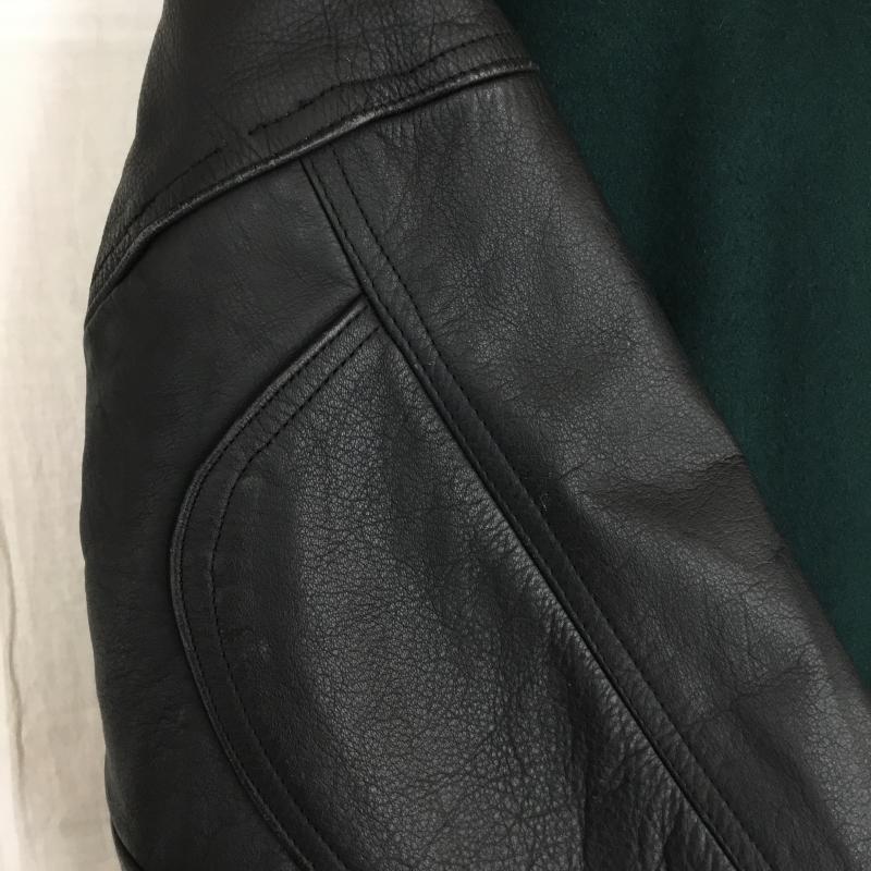 パーソンズ PERSON S ジャケット、上着 ジャケット、ブレザー ロゴ、文字 黒 / ブラック / X 緑 / グリーン /  メンズ USED 古着 中古 10143907