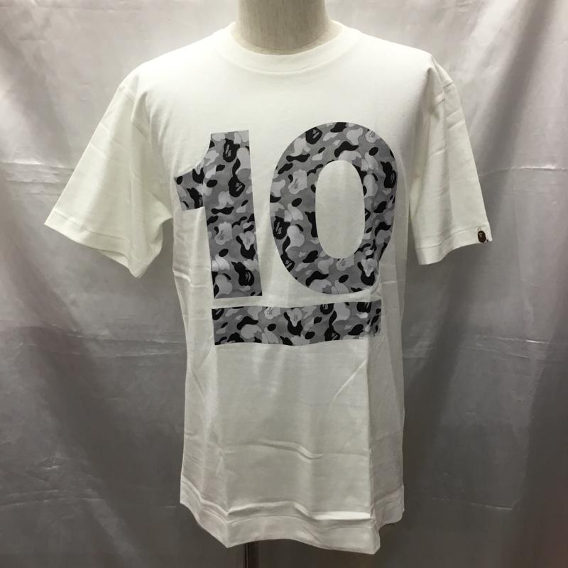ベイプ BAPE Tシャツ 半袖 半袖カットソー プリントTシャツ クルーネックカットソー M プリント 白 / ホワイト /  メンズ USED 古着 中古 10114088