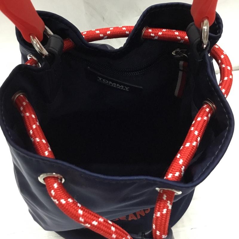 トミー ジーンズ TOMMY JEANS ハンドバッグ ハンドバッグ AW0AW08052 ミニバケツバッグ ショルダー 2WAY ロゴ、文字 紺 / ネイビー / X 赤 / レッド /  レディース USED 古着 中古 10107594