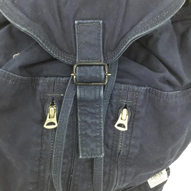 ポーター PORTER リュックサック、デイパック リュックサック、デイバッグ DEEP BLUE RUCKSACK 藍染め ロゴ、文字 インディゴ / インディゴ /  メンズ USED 古着 中古 10149681