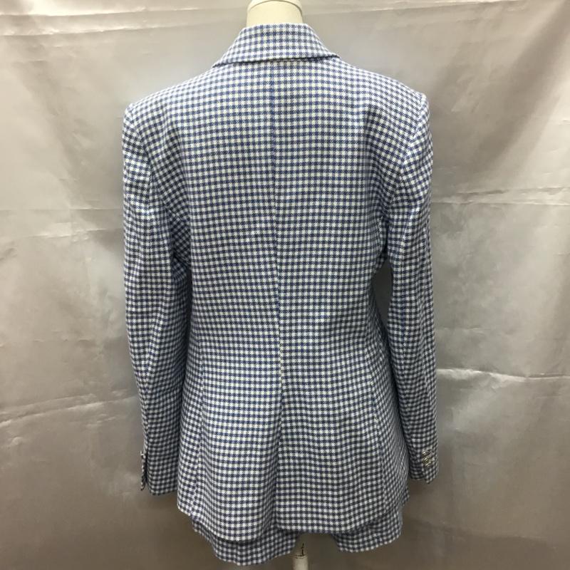 ザラ ZARA セットアップ セットアップ 2052 362 044 ダブルジャケット ショートパンツ M チェック 白 / ホワイト / X 青 / ブルー /  レディース USED 古着 中古 10107463
