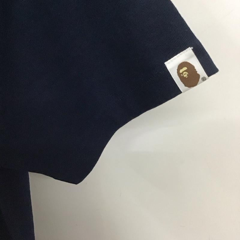 ベイプ BAPE Tシャツ 半袖 半袖カットソー プリントTシャツ クルーネックカットソー BBC L ロゴ、文字 紺 / ネイビー /  メンズ USED 古着 中古 10111943