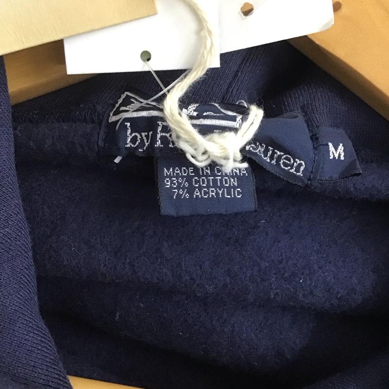 ポロバイラルフローレン Polo by RALPH LAUREN パーカー 長袖 長袖パーカー プルオーバーパーカー スウェット M ロゴ、文字 紺 / ネイビー /  メンズ USED 古着 中古 10143491