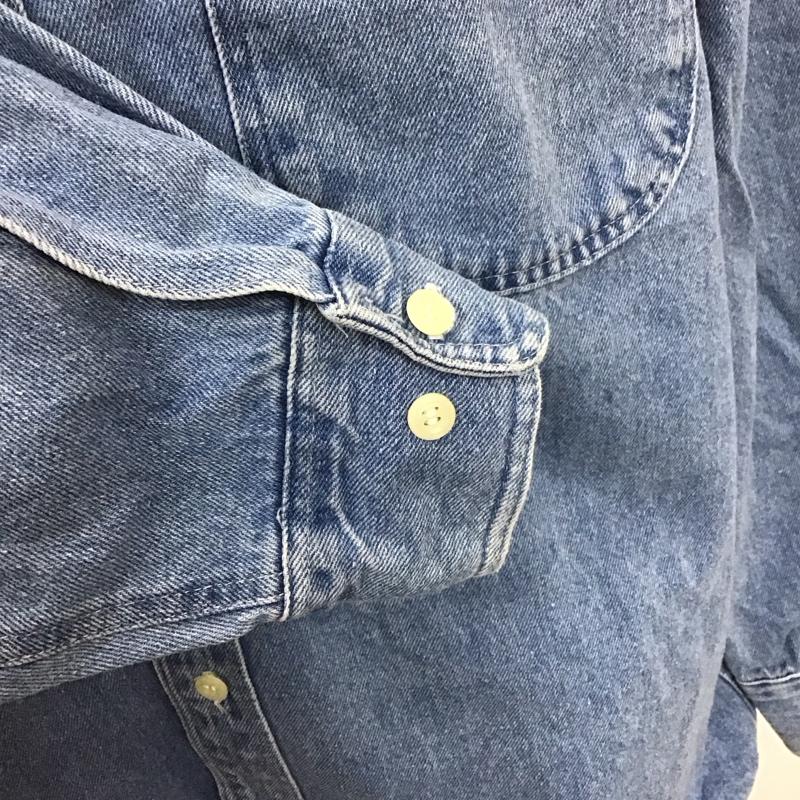 ギャップ GAP シャツ、ブラウス 長袖 OLD GAP デニムシャツ ボタンダウン 90年代 M 無地 青 / ブルー /  メンズ USED 古着 中古 10107644
