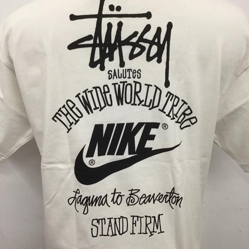 ステューシー STUSSY Tシャツ 半袖 NIKE STUSSY 23SS THEWIDEWORLDTRIBETシャツ コラボ プリントTシャツ S ロゴ、文字 白 / ホワイト /  メンズ USED 古着 中古 10126533