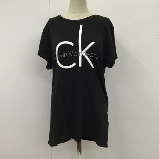 カルバン・クライン Calvin Klein Tシャツ 半袖 半袖カットソー プリントTシャツ クルーネックカットソー L プリント 黒 / ブラック /  レディース USED 古着 中古 10115917