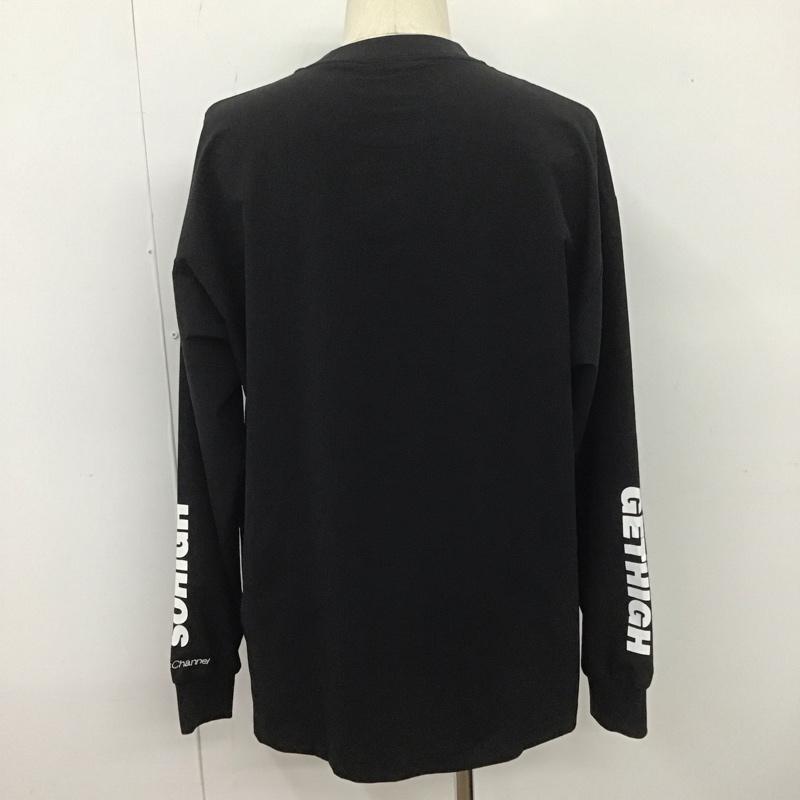 バックチャンネル Back Channel カットソー 長袖 長袖カットソー クルーネックカットソー 長袖Tシャツ ロングスリーブカットソー L ロゴ、文字 黒 / ブラック /  メンズ USED 古着 中古 10107245