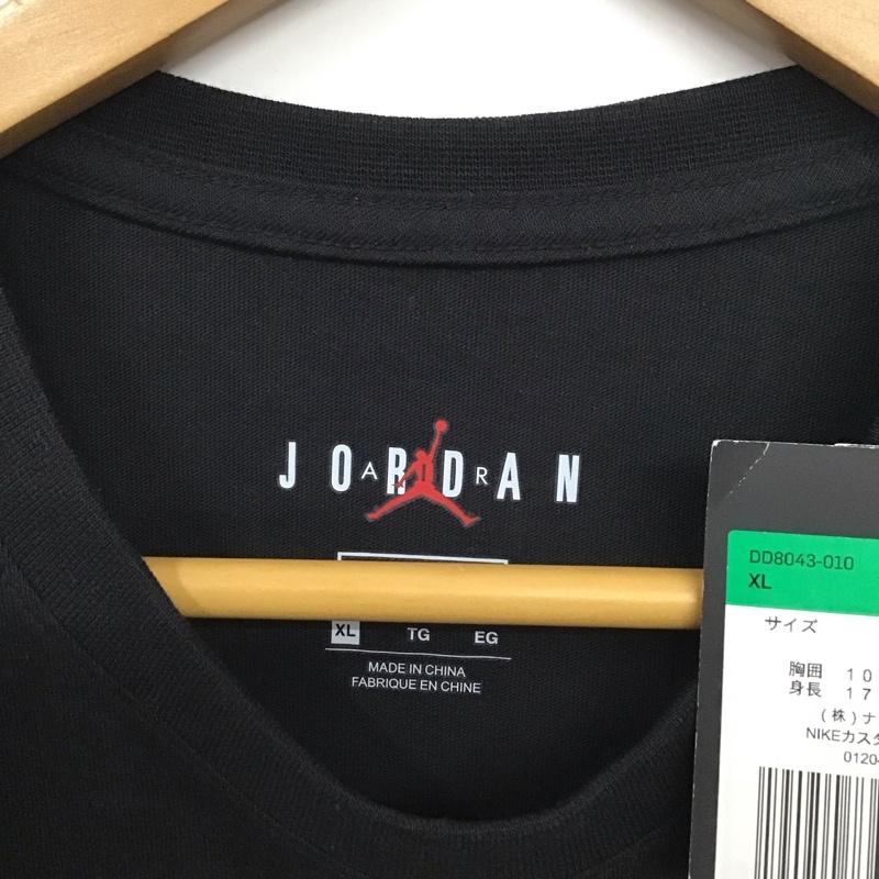 エアジョーダン AIR JORDAN Tシャツ 半袖 dd8043-010 半袖カットソー プリントTシャツ クルーネックカットソー XL ロゴ、文字 黒 / ブラック /  メンズ USED 古着 中古 10131446