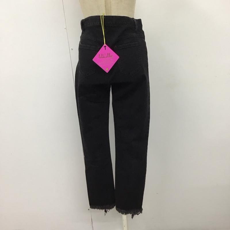 リルリリー lilLilly パンツ デニム、ジーンズ L18SS-PT201 ストレッチ S ダメージ加工 黒 / ブラック /  レディース USED 古着 中古 10117238