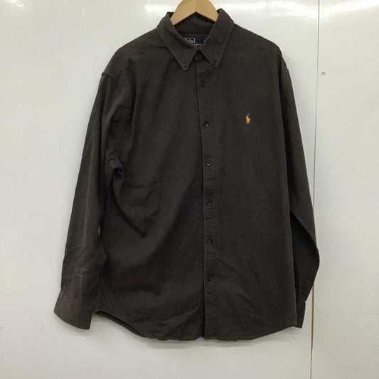 ポロバイラルフローレン Polo by RALPH LAUREN シャツ、ブラウス 長袖 長袖シャツ 無地シャツ カラーシャツ ボタンダウンシャツ ロゴ、文字 茶 / ブラウン /  メンズ USED 古着 中古 10150585