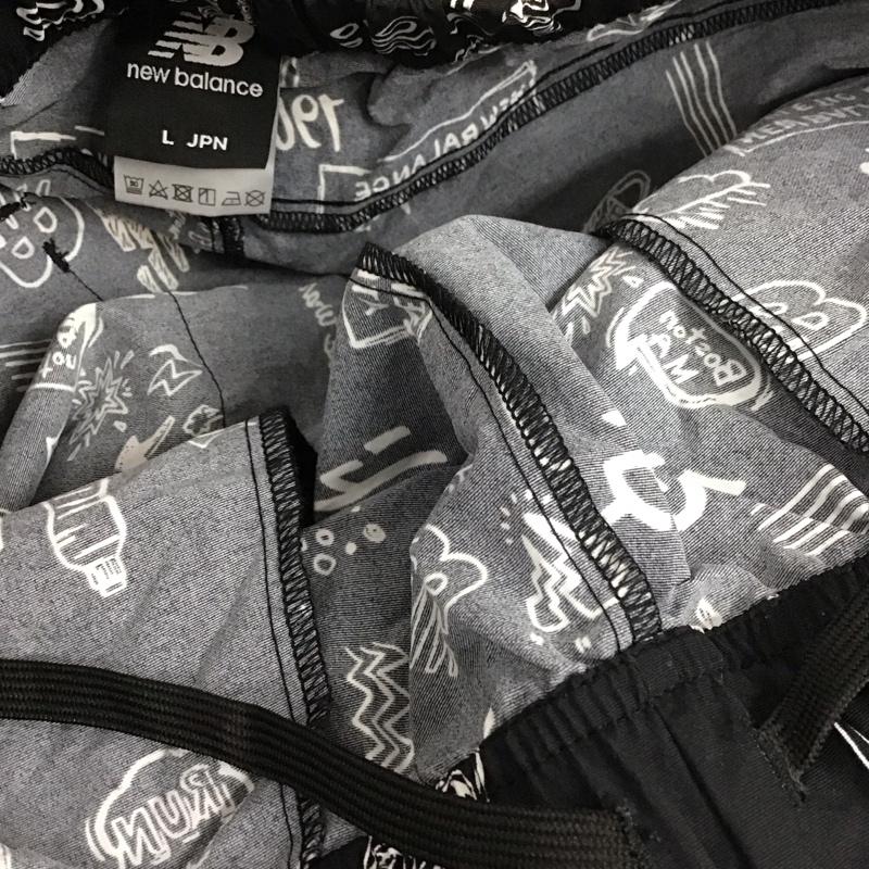 ニューバランス New Balance パンツ ショートパンツ L 総柄 X ロゴ、文字 黒 / ブラック /  メンズ USED 古着 中古 10108027
