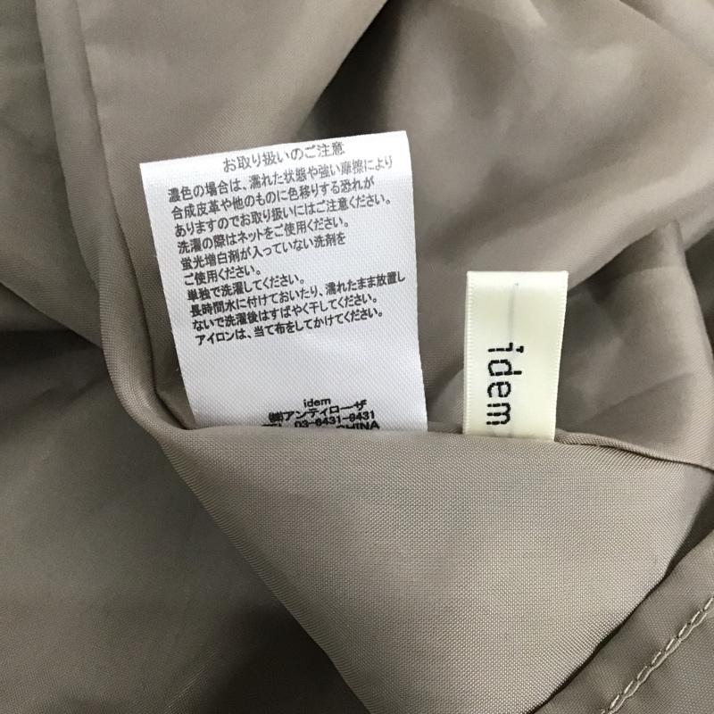 イデム idem ワンピース ひざ丈スカート IDASK0521003 半袖 襟付き タグ付き FREE 無地 茶 / ブラウン / X 白 / ホワイト /  レディース USED 古着 中古 10107171