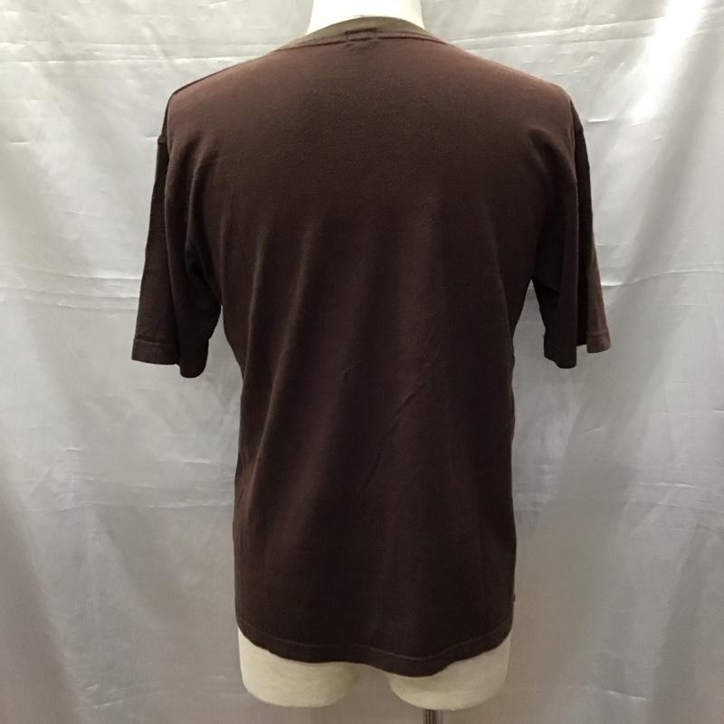 ポールスミス Paul Smith Tシャツ 半袖 クルーネック 胸ポケット M ロゴ、文字 茶 / ブラウン /  メンズ USED 古着 中古 10117025