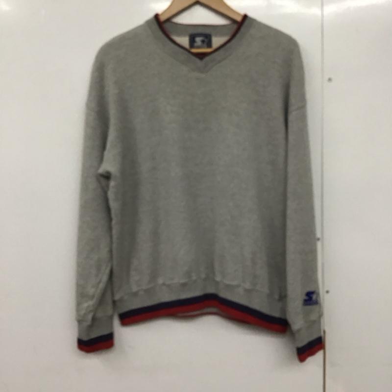 スターター STARTER トレーナー 長袖 長袖トレーナー スウェット Vネック プルオーバー M 無地 灰 / グレー /  メンズ USED 古着 中古 10142396