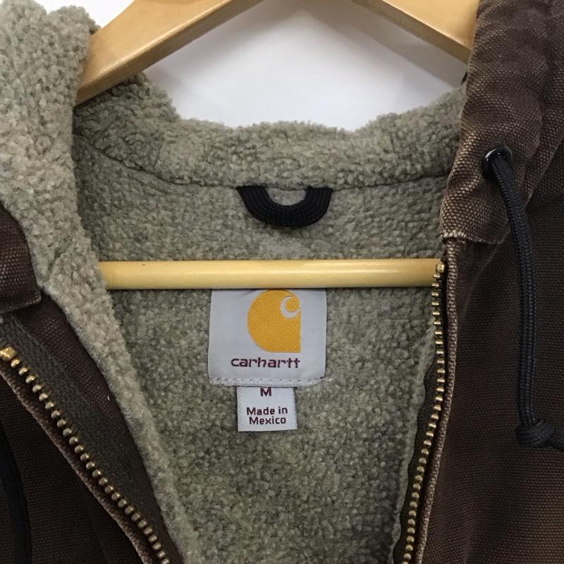 カーハート Carhartt ジャケット、上着 ジャンパー、ブルゾン ジップアップジャケットパーカー アウター 裏地ボア M ロゴ、文字 茶 / ブラウン /  メンズ USED 古着 中古 10137096