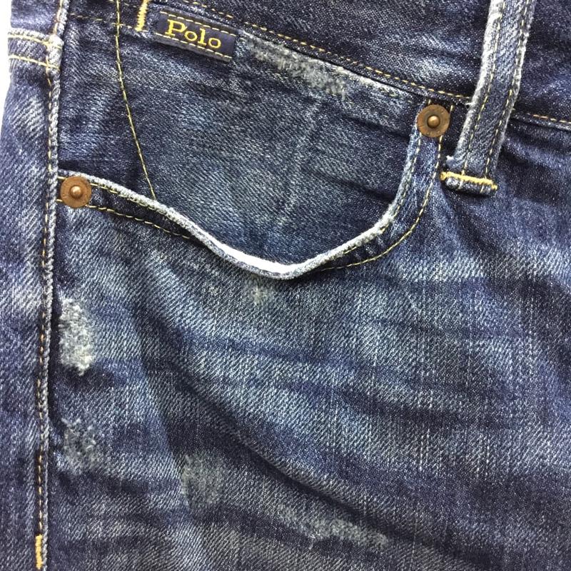 ポロラルフローレン POLO RALPH LAUREN パンツ デニム、ジーンズ デニムパンツ ストレートパンツ カジュアルパンツ 28インチ 無地 インディゴ / インディゴ /  メンズ USED 古着 中古 10122387