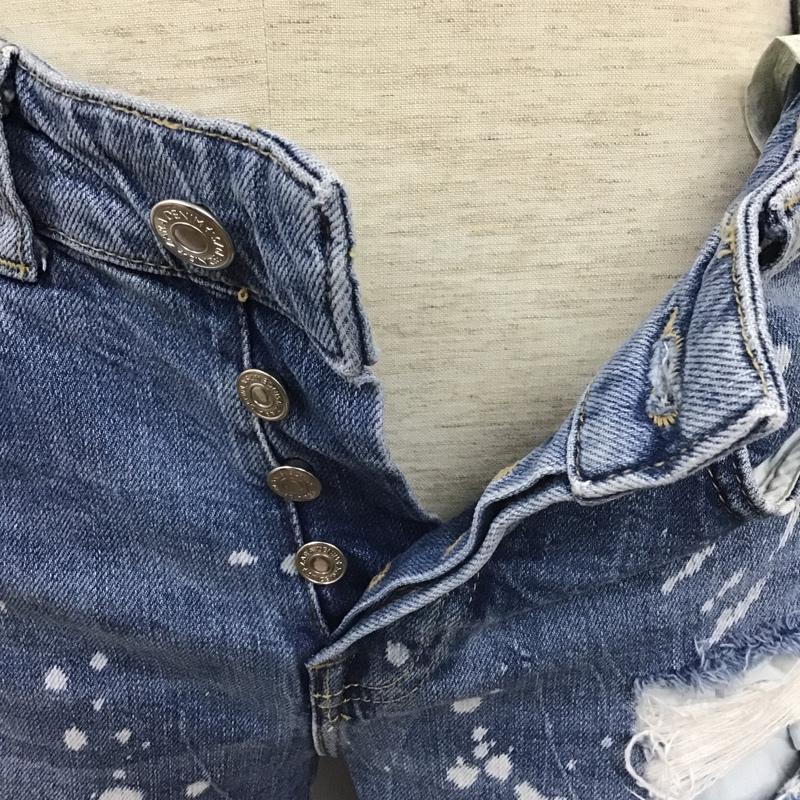 ザラ ZARA パンツ デニム、ジーンズ デニムパンツ スリムパンツ ストレッチパンツ ジーンズ ペイント加工 38 プリント インディゴ / インディゴ /  メンズ USED 古着 中古 10105824