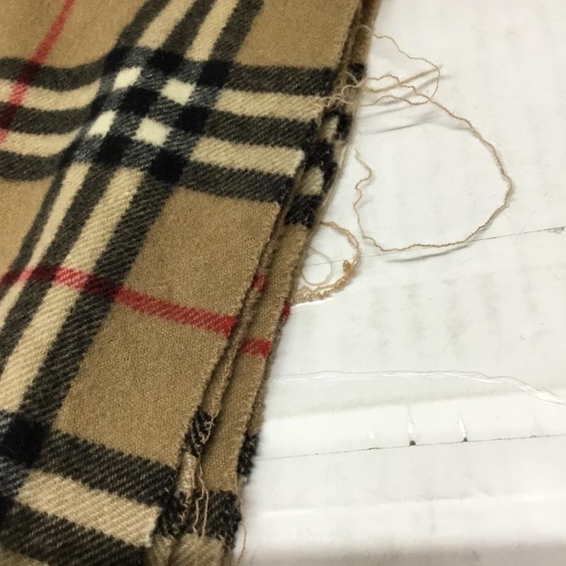 バーバリーズ BURBERRYS マフラー マフラー ウール ノバチェック フリンジ チェック ベージュ / ベージュ / X 白 / ホワイト / X 黒 / ブラック / X 赤 / レッド /  メンズ USED 古着 中古 10113637