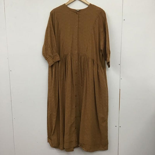 サマンサモスモス Samansa Mos2 ワンピース ロングスカート 長袖シャツワンピース ロングワンピース フレアスカート FREE 総柄 茶 / ブラウン /  レディース USED 古着 中古 10141997