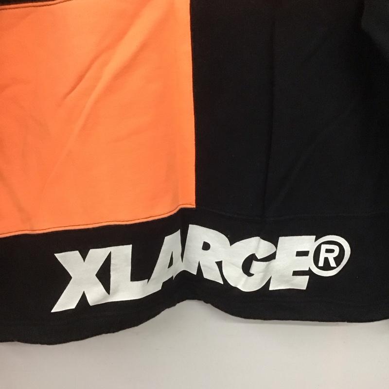 エクストララージ XLARGE パーカー 長袖 長袖パーカー プルオーバーパーカー スウェット M 無地 黒 / ブラック / X 橙 / オレンジ /  メンズ USED 古着 中古 10144785