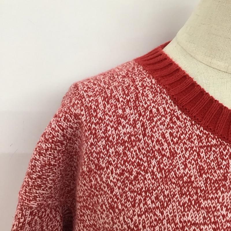 カールヘルム KARLHELMUT ニット、セーター 長袖 長袖ニットカットソー ニット セーター クルーネックニット ロゴ、文字 白 / ホワイト / X 赤 / レッド /  レディース USED 古着 中古 10108829