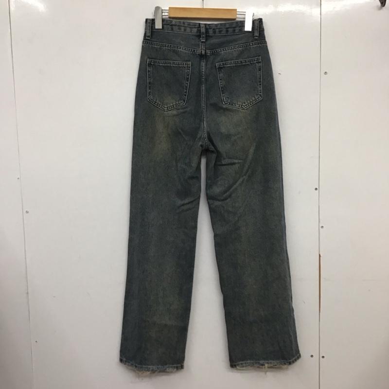 シャギー SHAGGIE パンツ デニム、ジーンズ SGTIG1223002 オーロララインストーン付きヴィンテージルーズデニムパンツ S 無地 青 / ブルー /  レディース USED 古着 中古 10138931